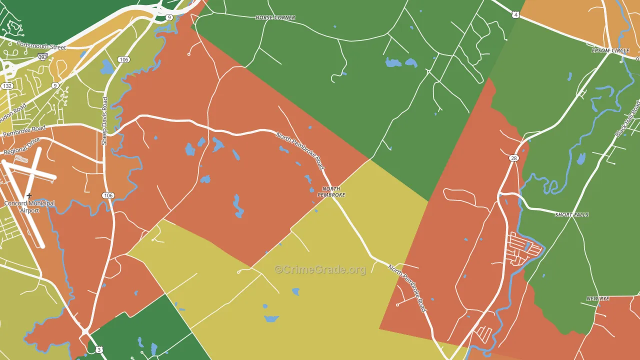 North Pembroke, NH Map of Murder Rates