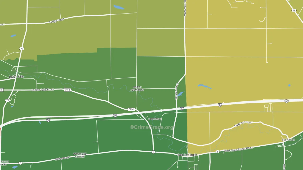 North Pembroke, NY Map of Murder Rates
