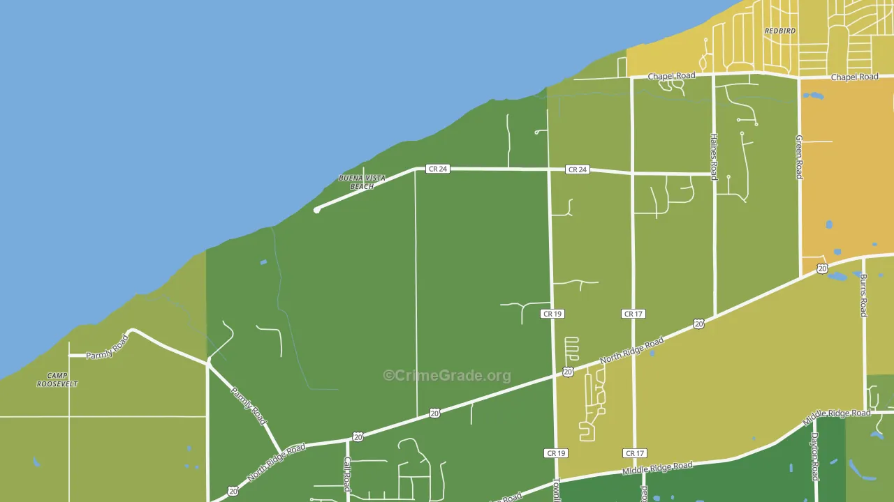 North Perry, OH Map of Murder Rates
