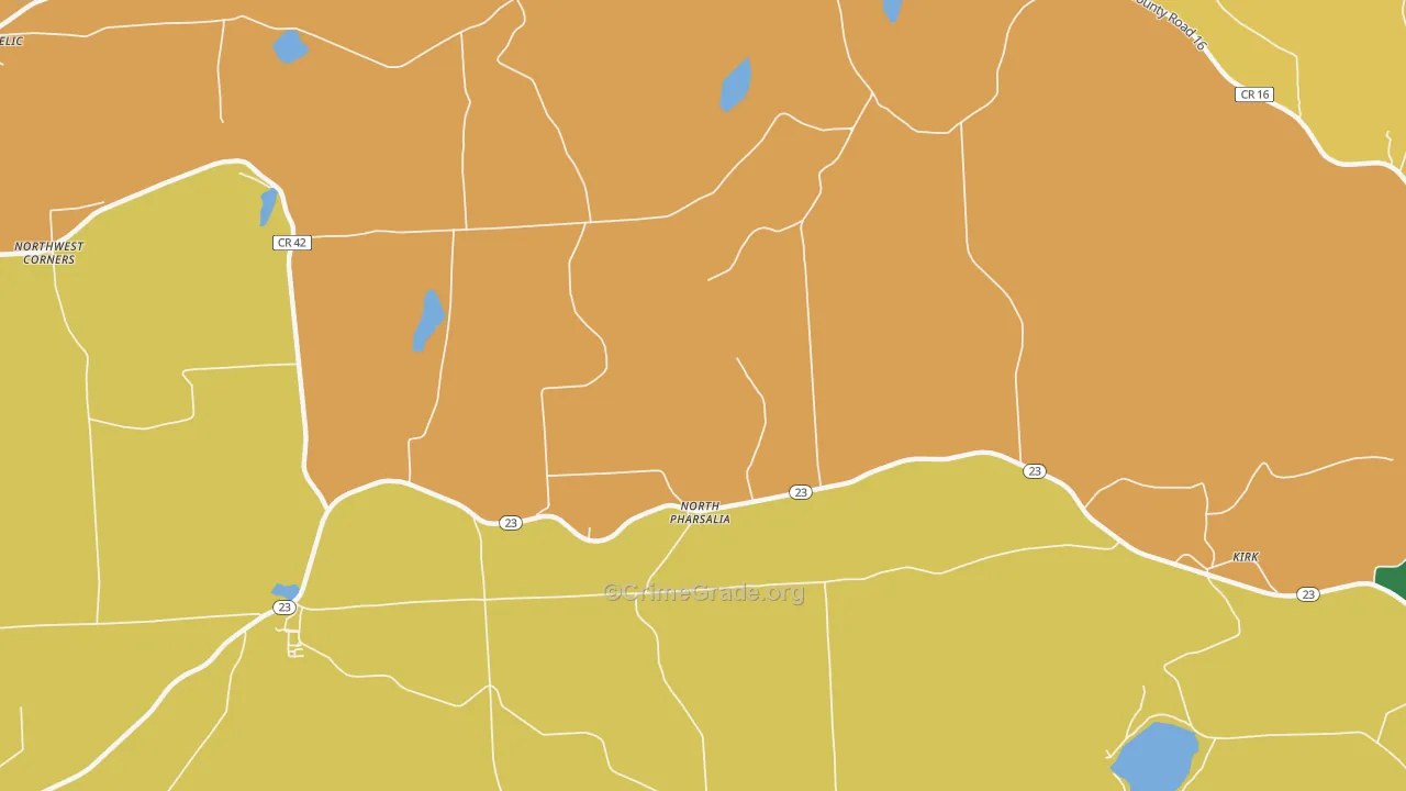 North Pharsalia, NY Map of Murder Rates
