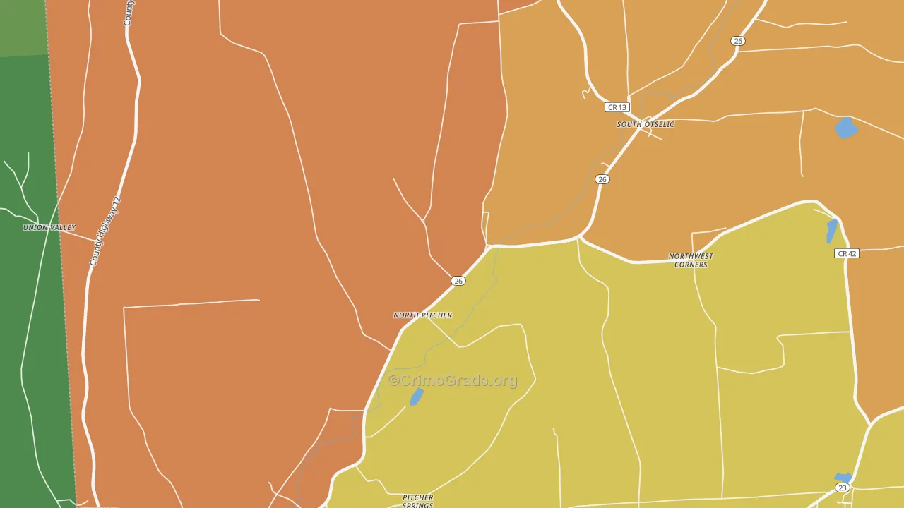 North Pitcher, NY Map of Murder Rates