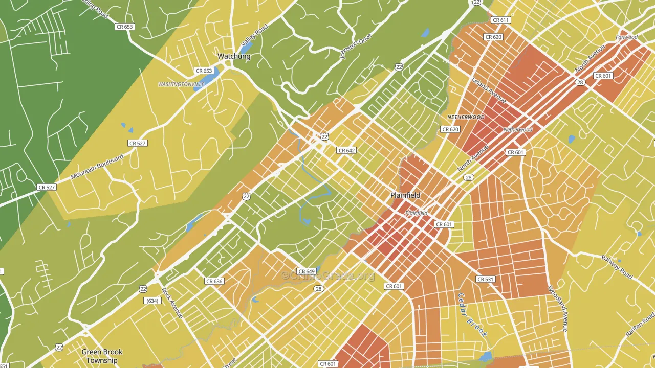 North Plainfield, NJ Map of Murder Rates