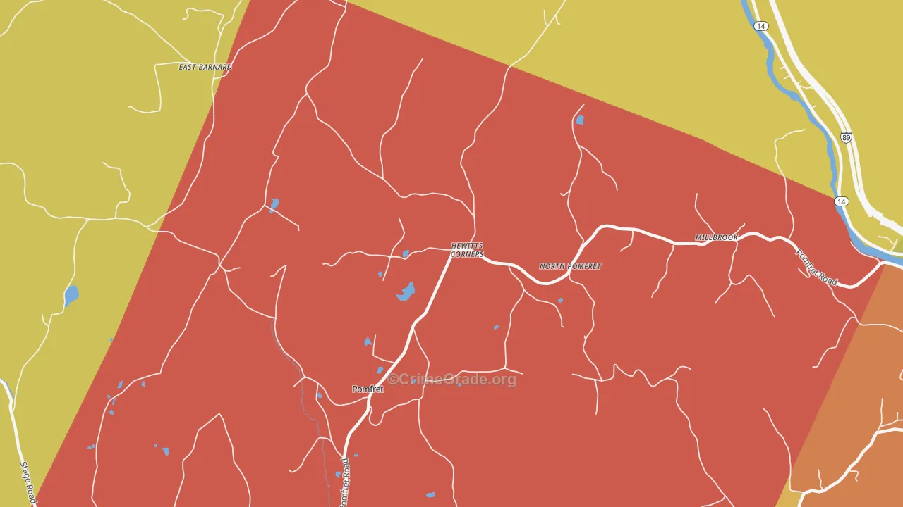North Pomfret, VT Map of Murder Rates