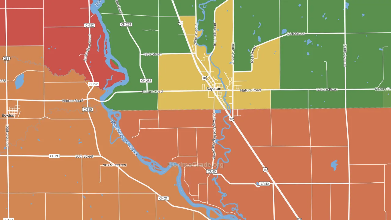 North Prairie, MN Map of Murder Rates
