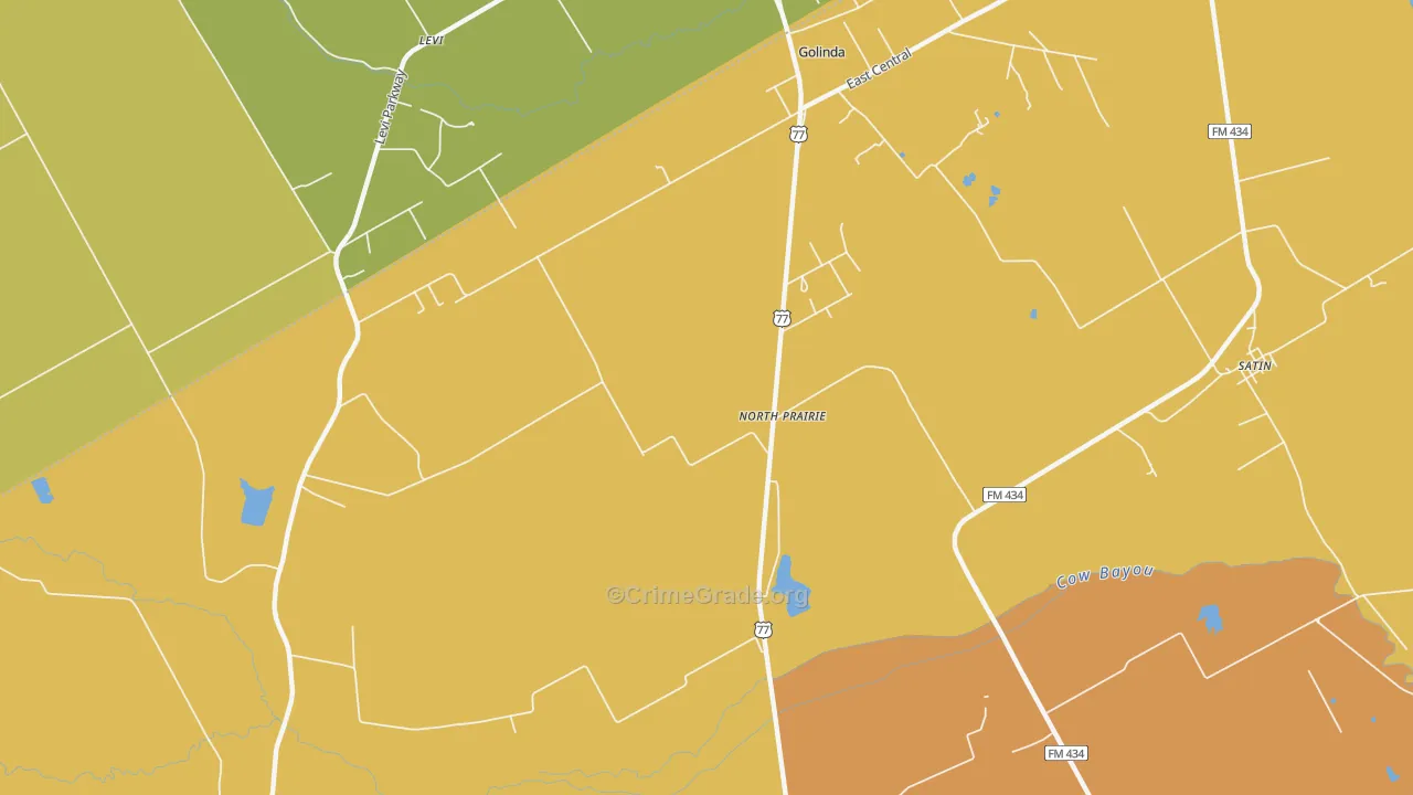 North Prairie, TX Map of Murder Rates