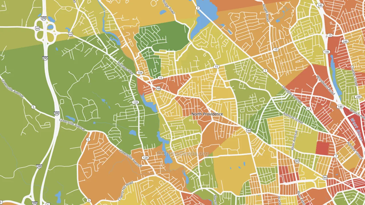 North Providence, RI Map of Murder Rates