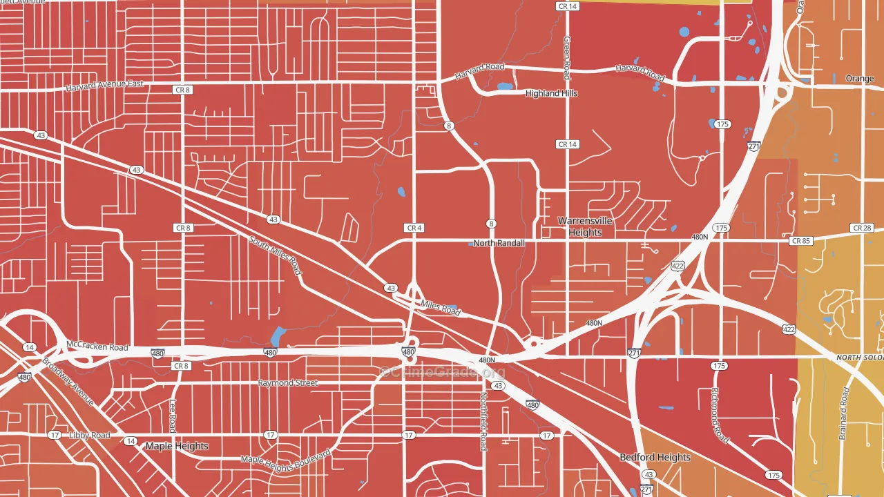 North Randall, OH Map of Murder Rates