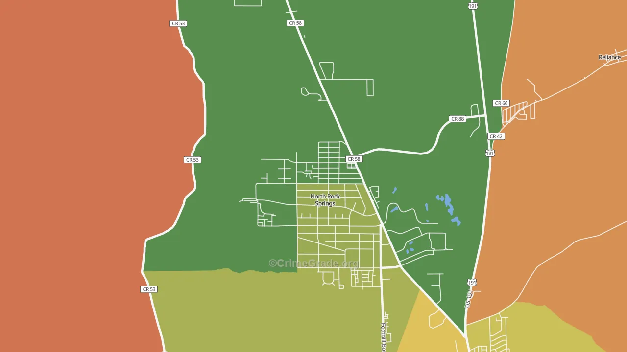 North Rock Springs, WY Map of Murder Rates