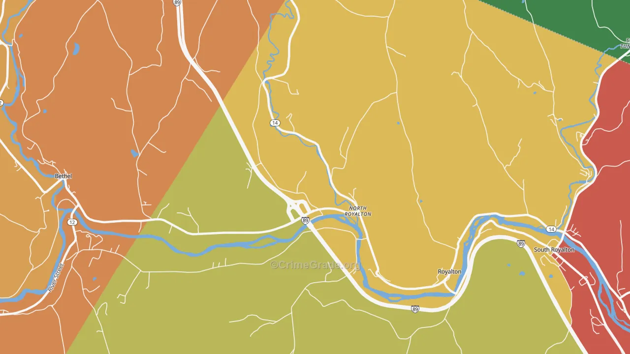 North Royalton, VT Map of Murder Rates