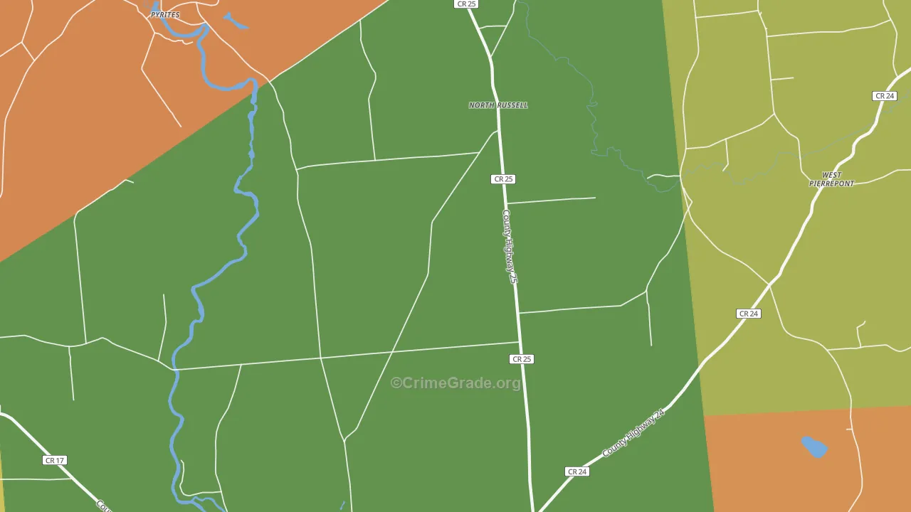 North Russell, NY Map of Murder Rates