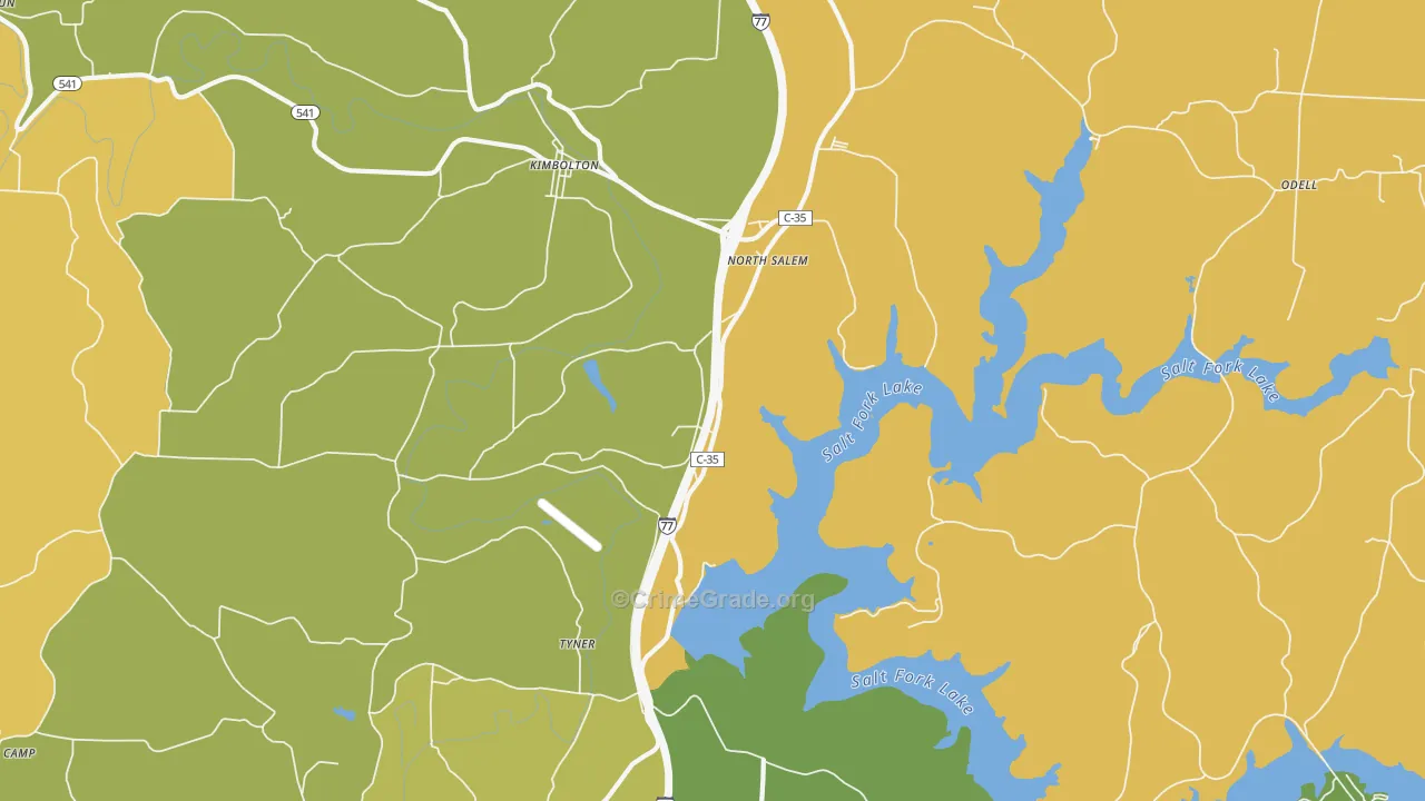 North Salem, OH Map of Murder Rates