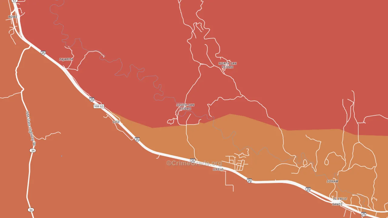 North San Ysidro, NM Map of Murder Rates