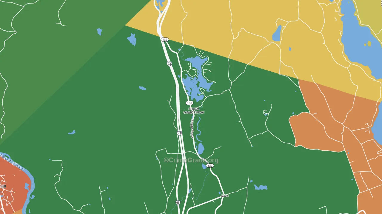 North Sanbornton, NH Map of Murder Rates