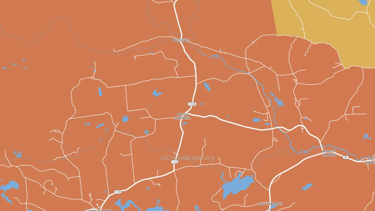 North Sandwich, NH Map of Murder Rates