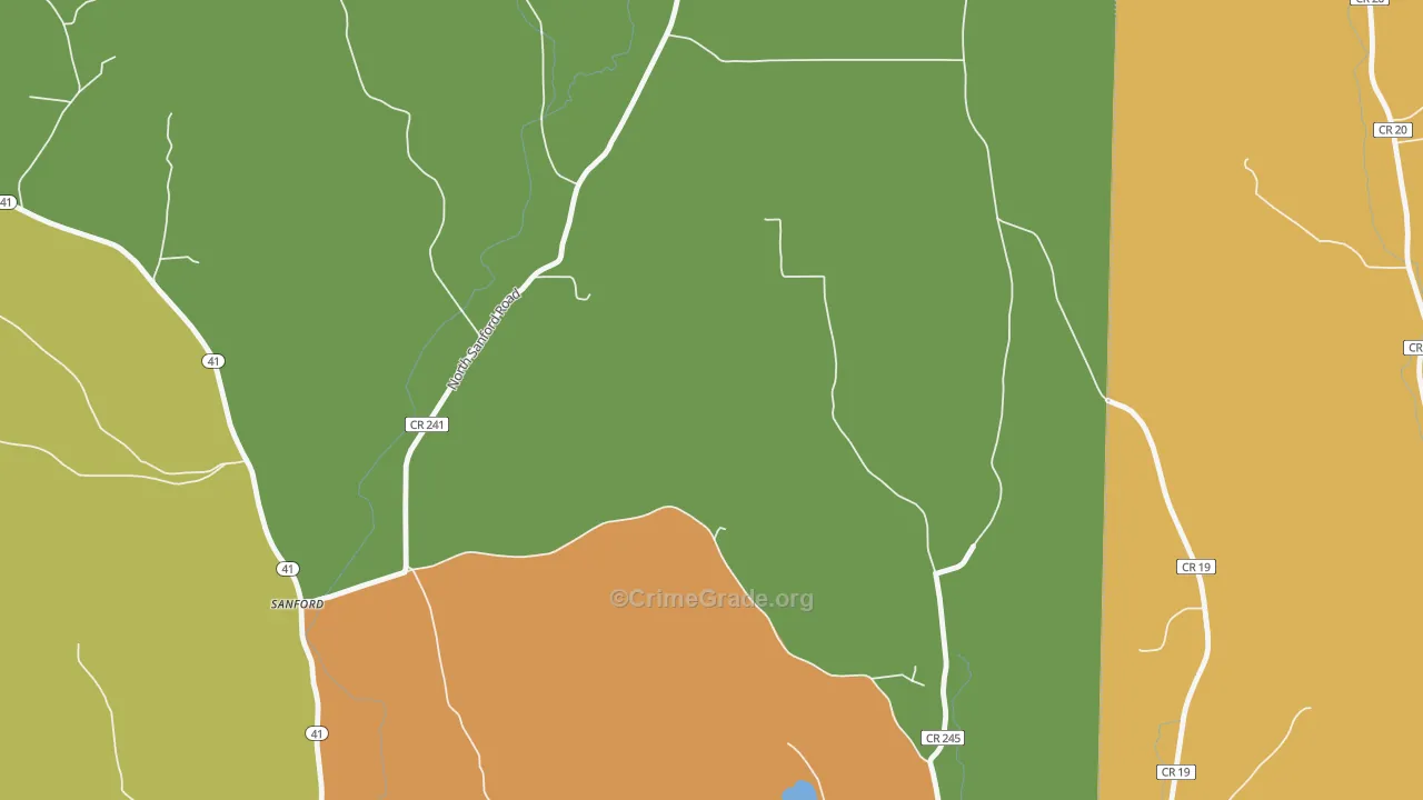 North Sanford, NY Map of Murder Rates