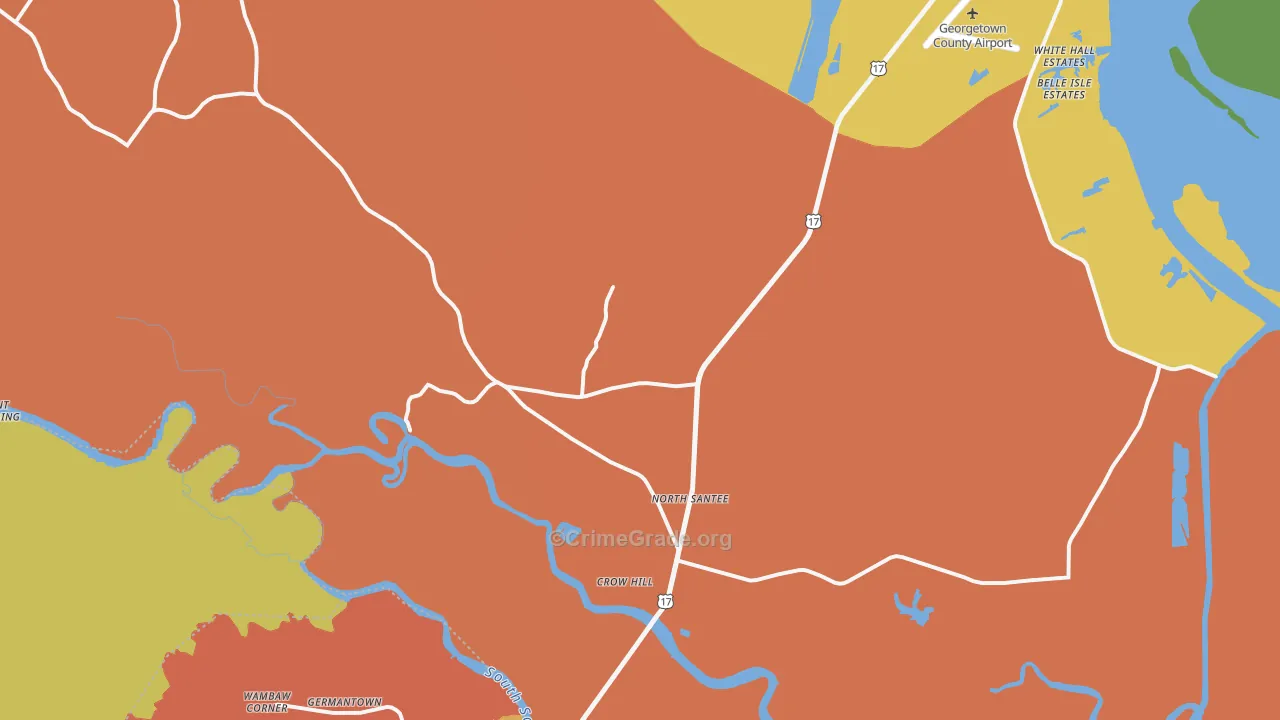 North Santee, SC Map of Murder Rates