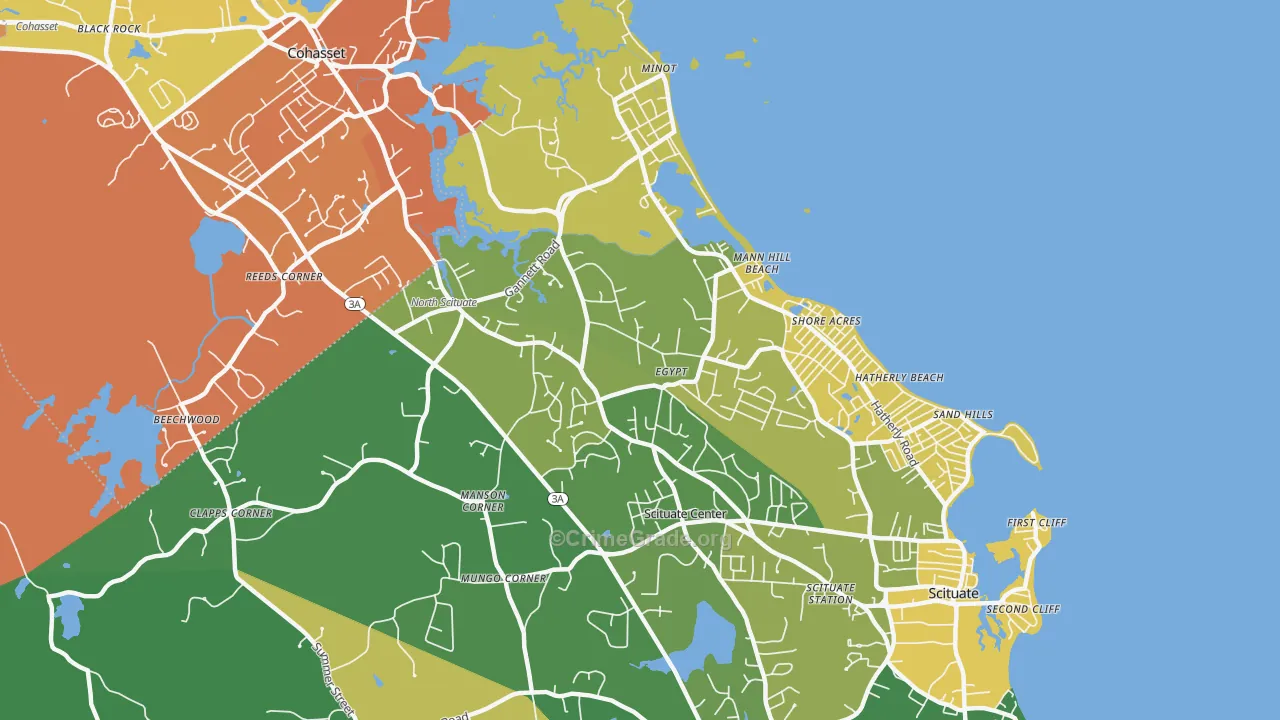 North Scituate, MA Map of Murder Rates