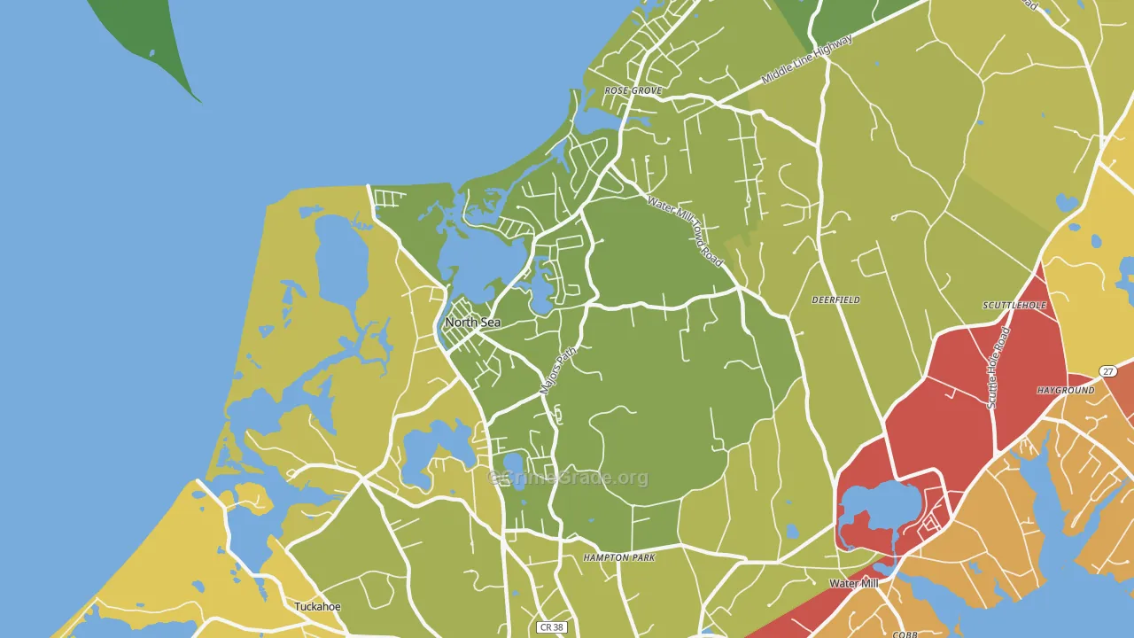 North Sea, NY Map of Murder Rates