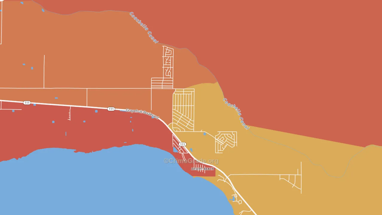 North Shore, CA Map of Murder Rates