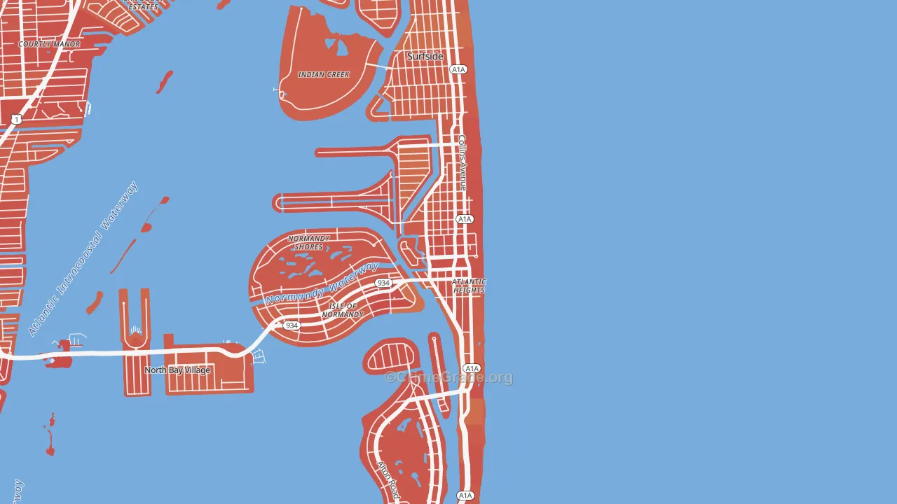 North Shores, North Bay Village, FL Map of Murder Rates