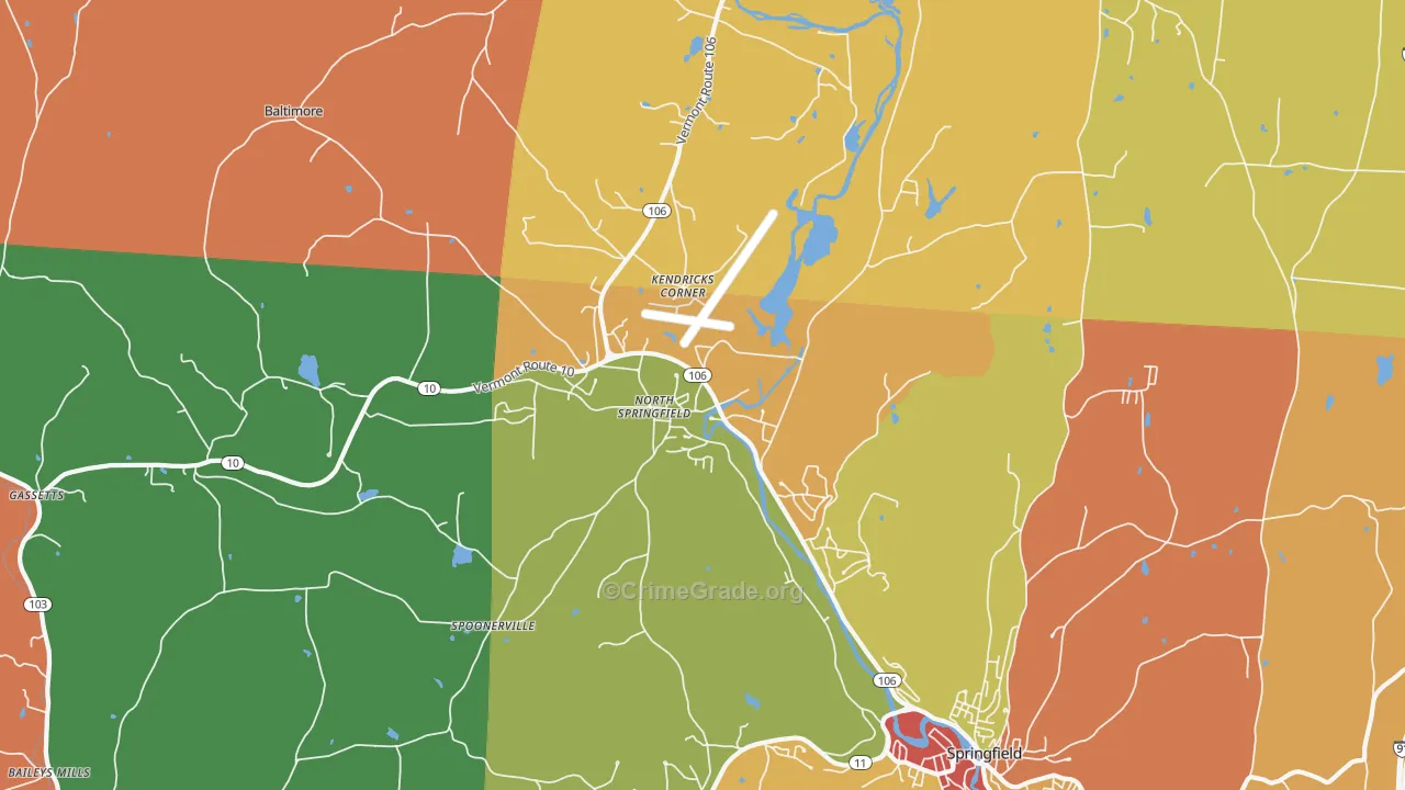 North Springfield, VT Map of Murder Rates