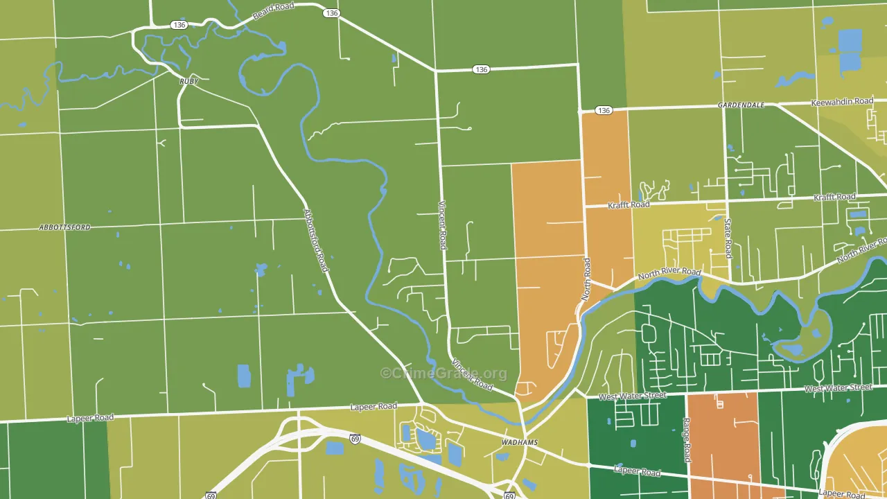 North Street, MI Map of Murder Rates