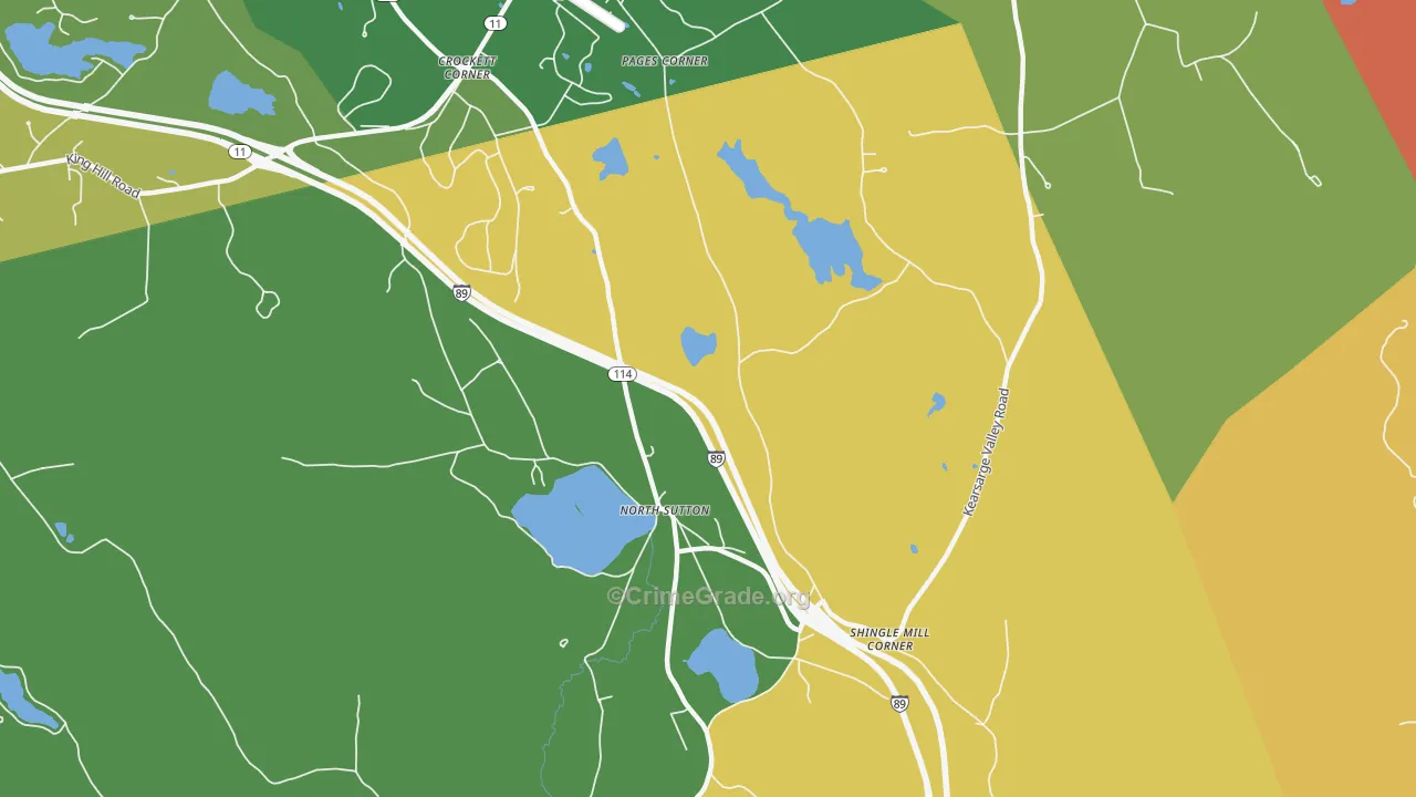 North Sutton, NH Map of Murder Rates
