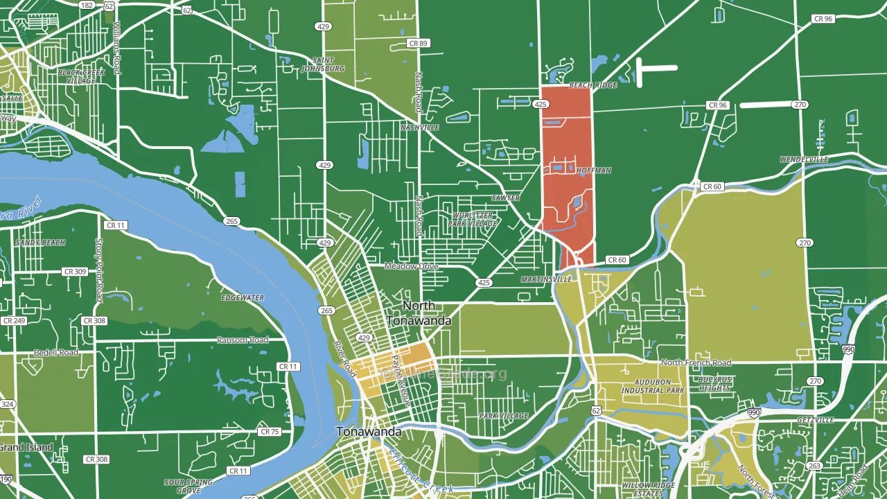 North Tonawanda, NY Map of Murder Rates