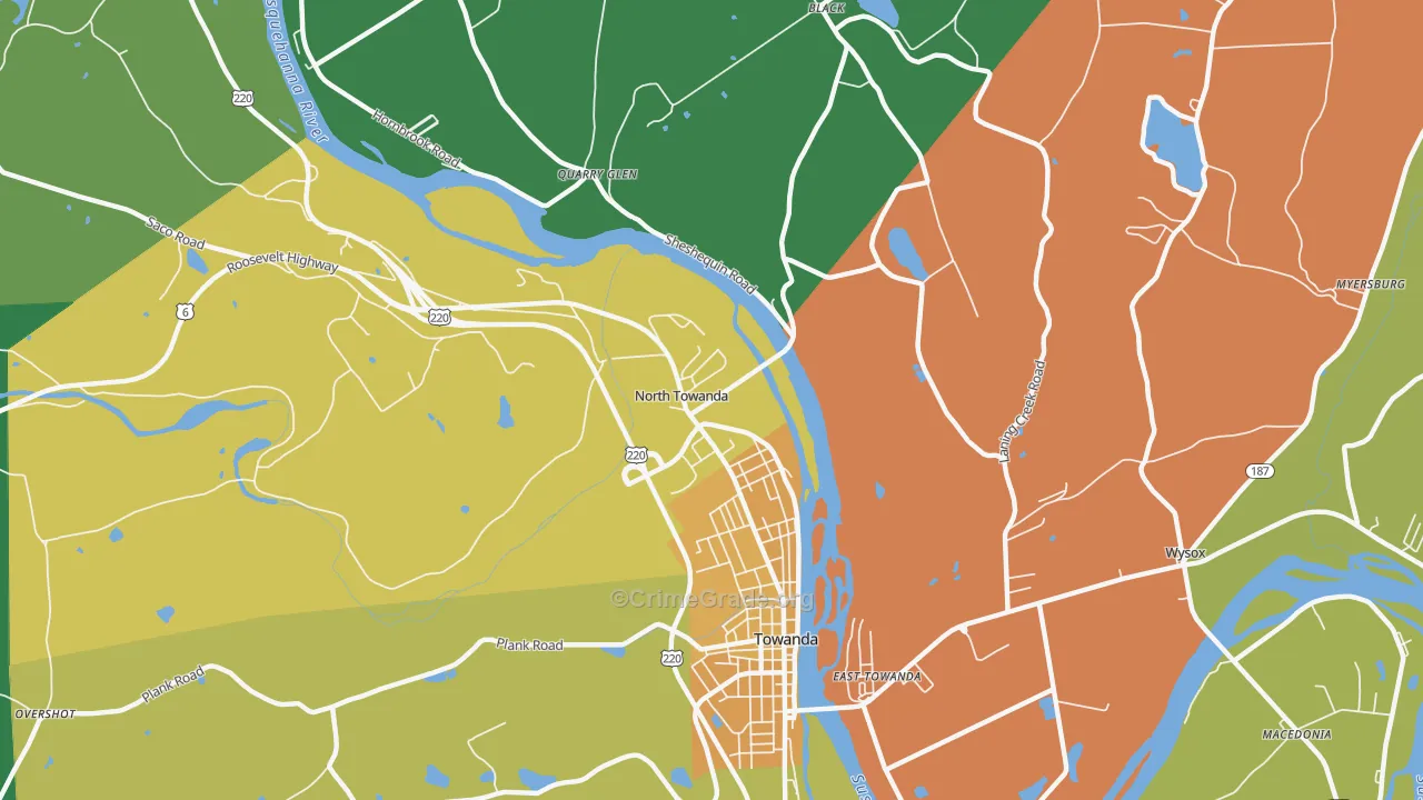 North Towanda, PA Map of Murder Rates