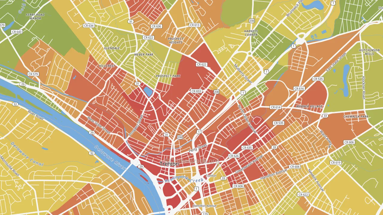 North Trenton, Trenton, NJ Map of Murder Rates