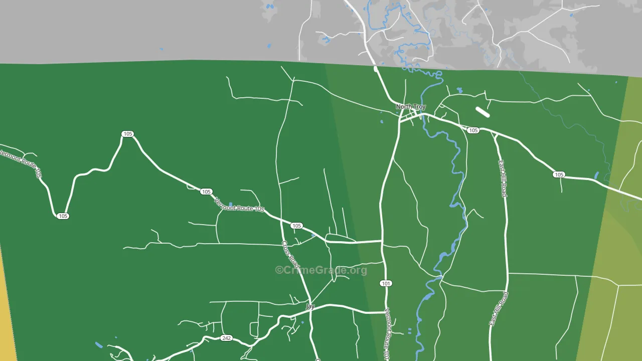 North Troy, VT Map of Murder Rates