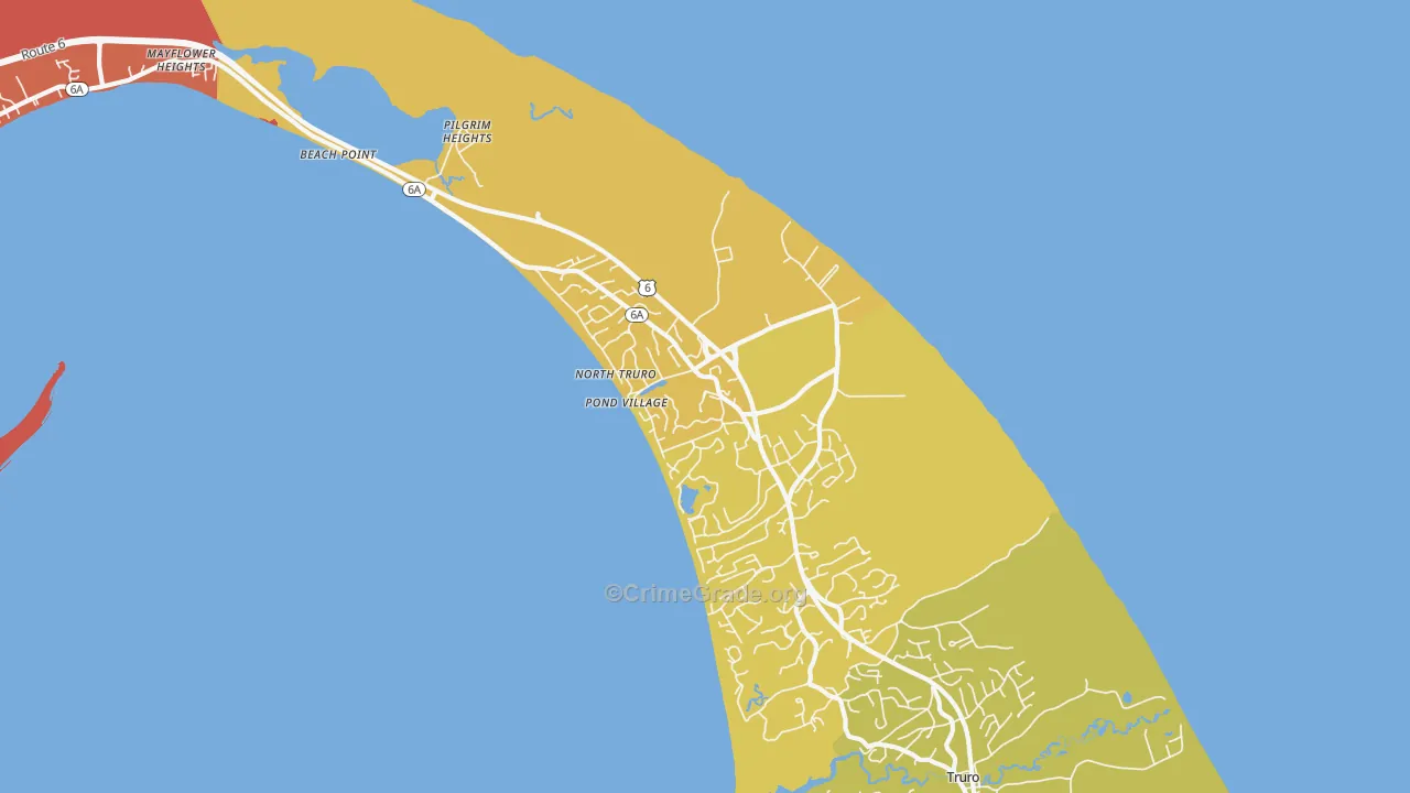 North Truro, MA Map of Murder Rates