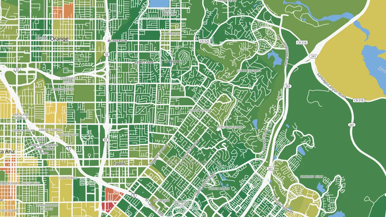 North Tustin, CA Map of Murder Rates