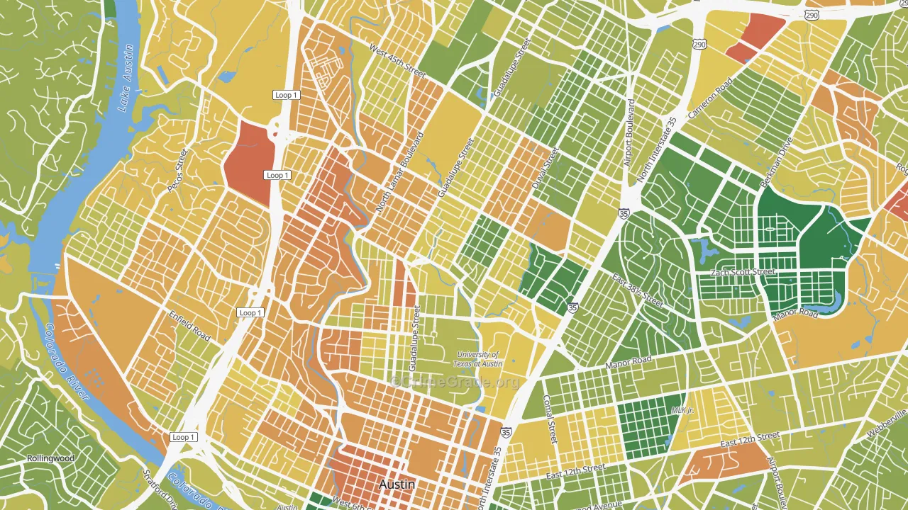 North University, Austin, TX Map of Murder Rates