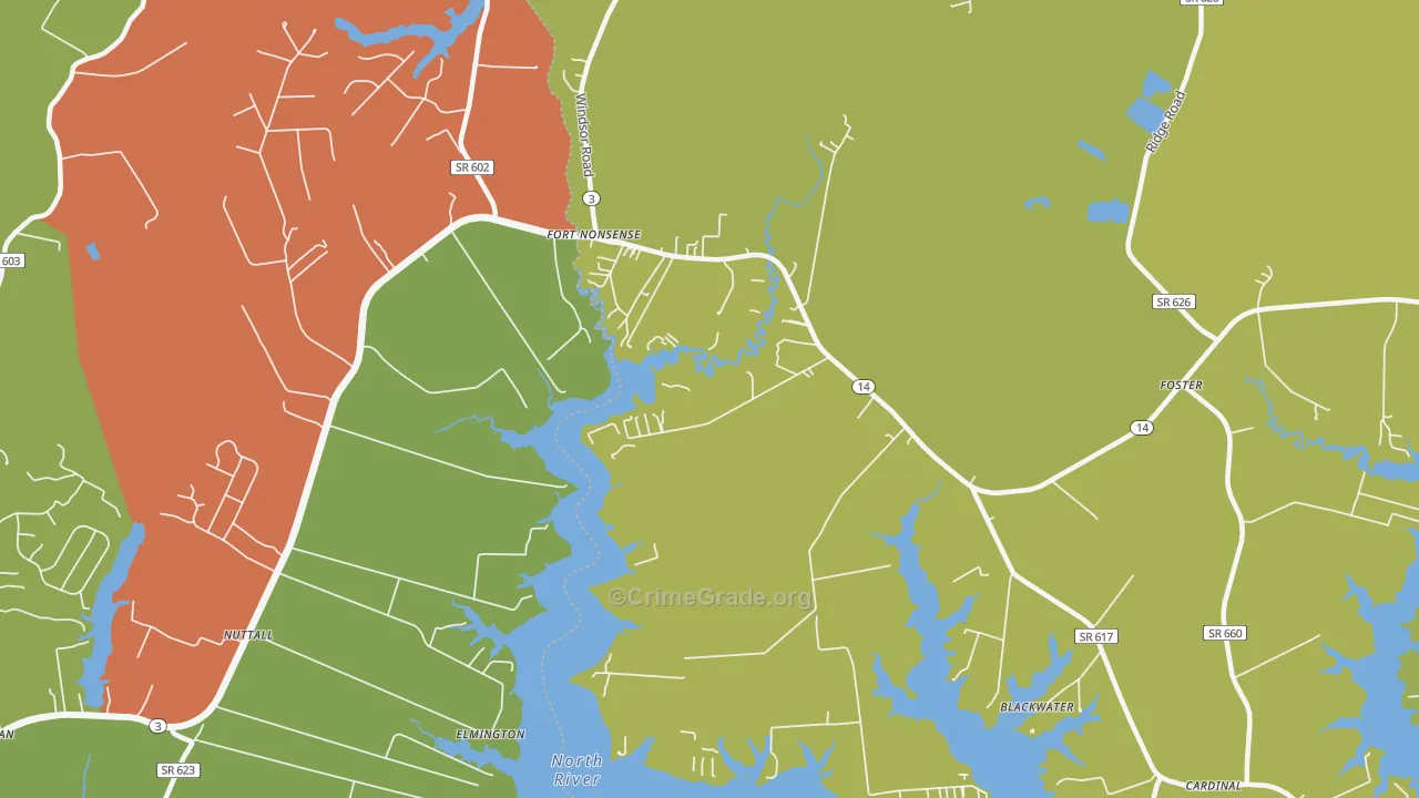 North, VA Map of Murder Rates