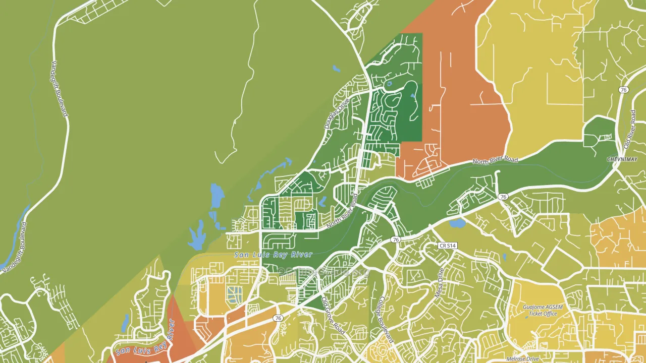 North Valley San Diego, Oceanside, CA Map of Murder Rates