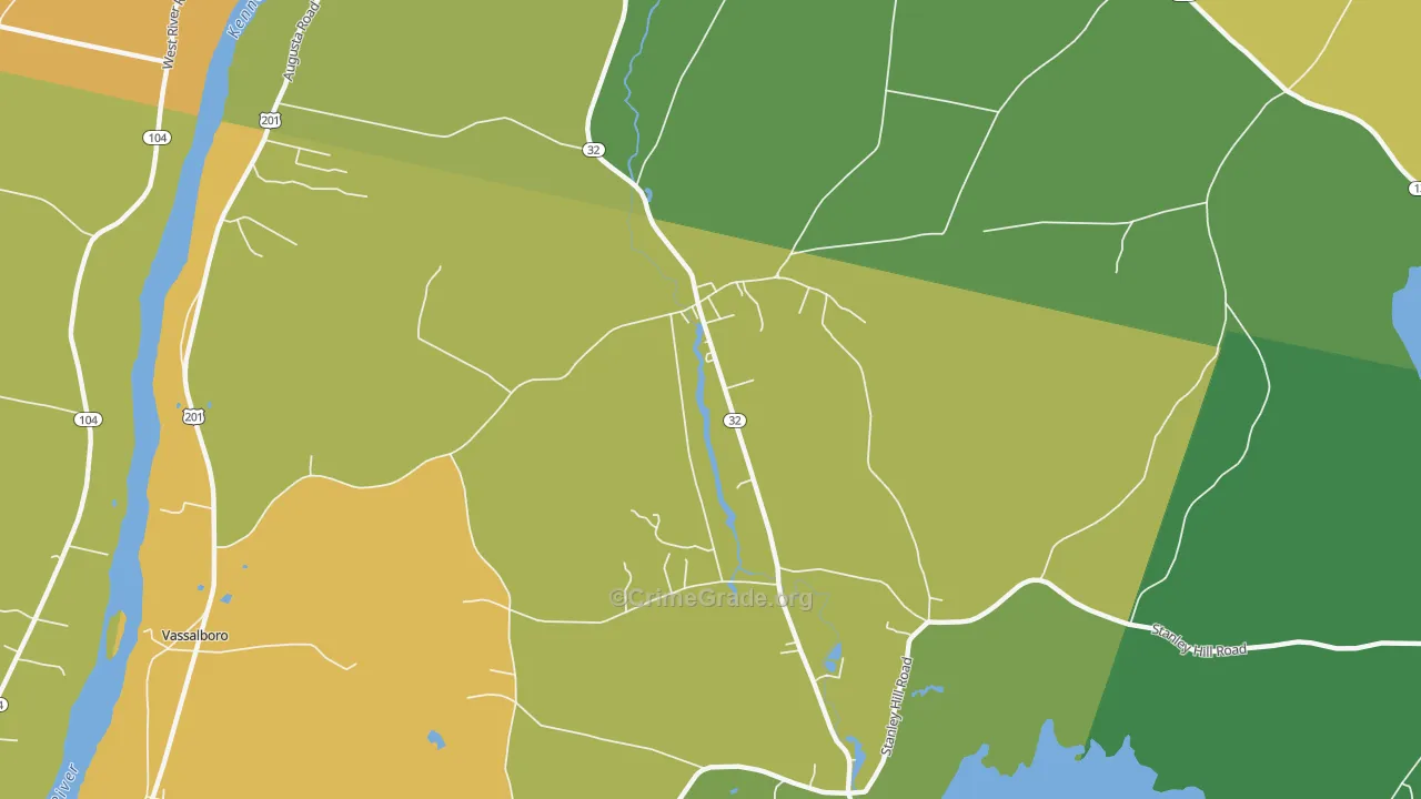 North Vassalboro, ME Map of Murder Rates