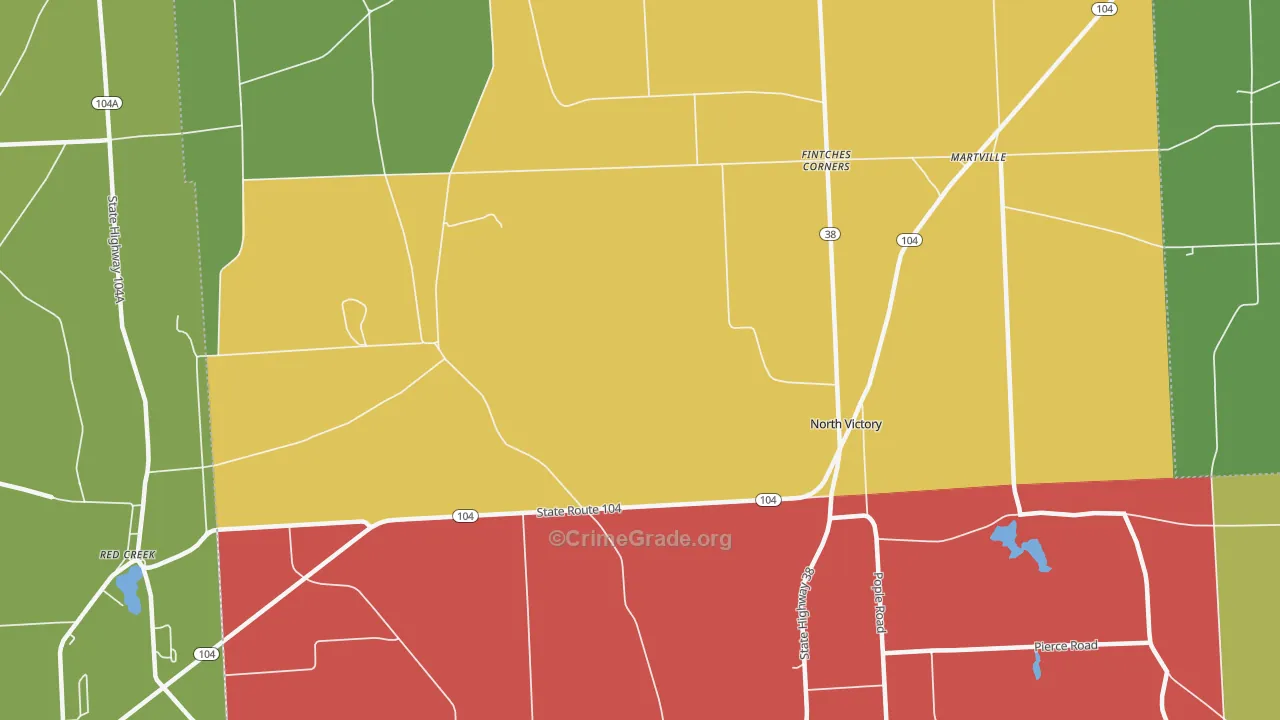 North Victory, NY Map of Murder Rates