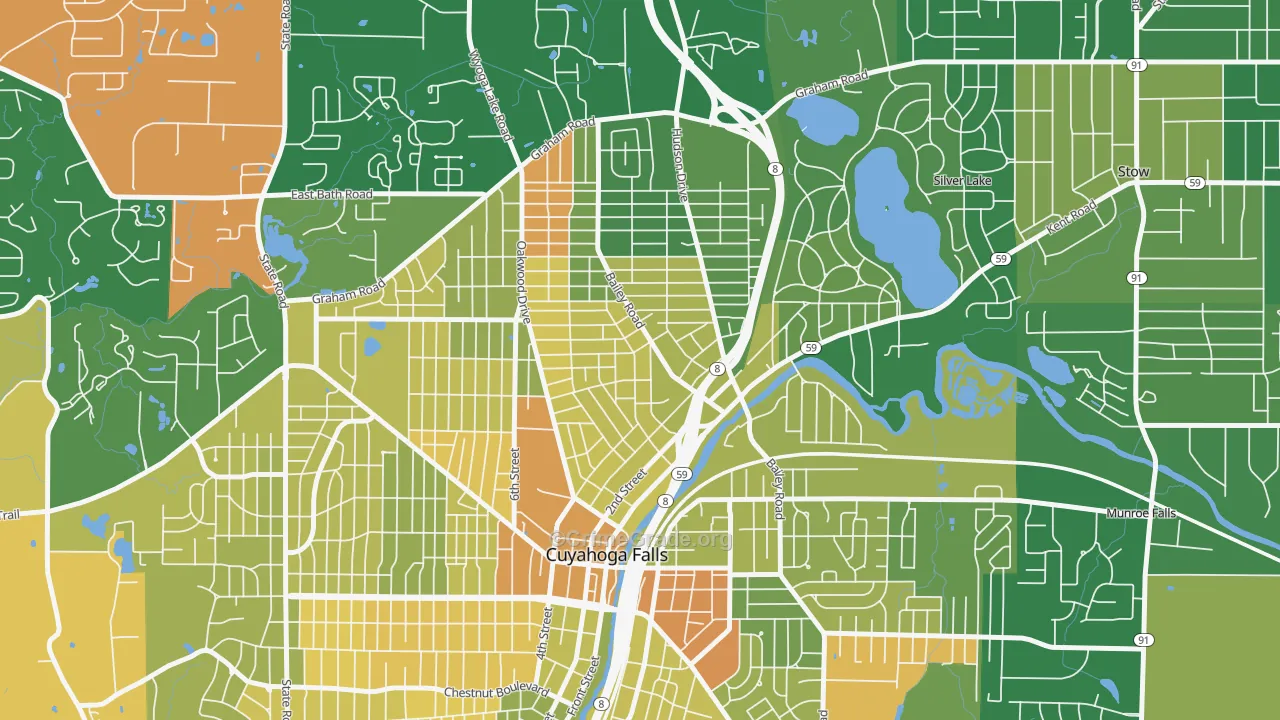North Village, Cuyahoga Falls, OH Map of Murder Rates