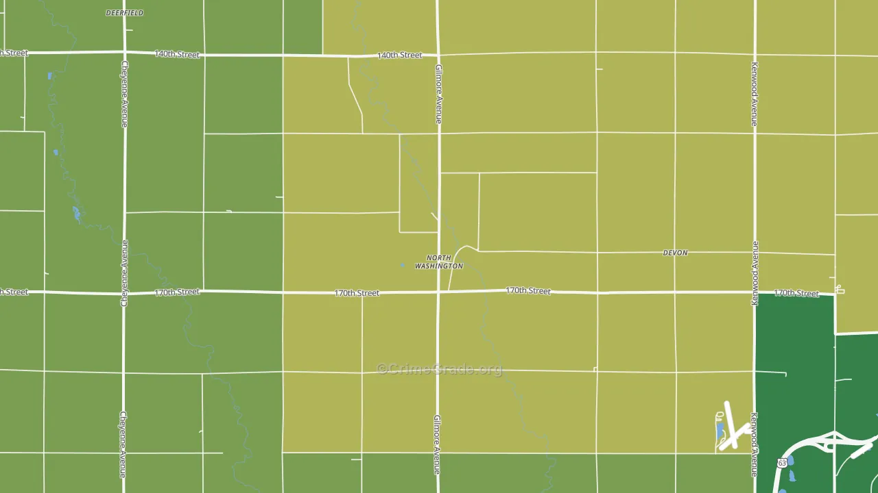 North Washington, IA Map of Murder Rates