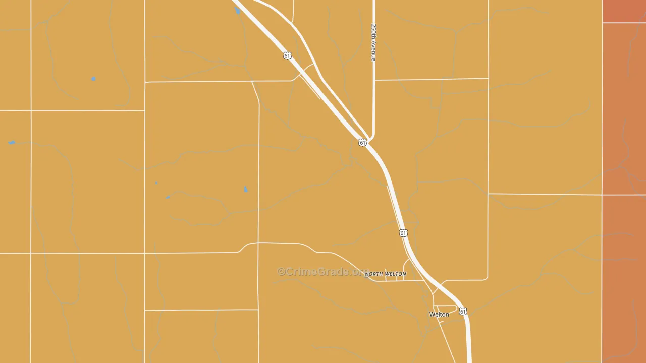 North Welton, IA Map of Murder Rates