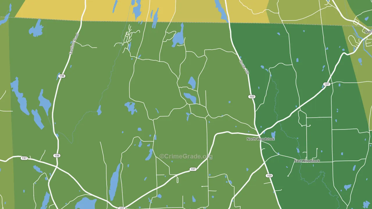 North Woodstock, CT Map of Murder Rates
