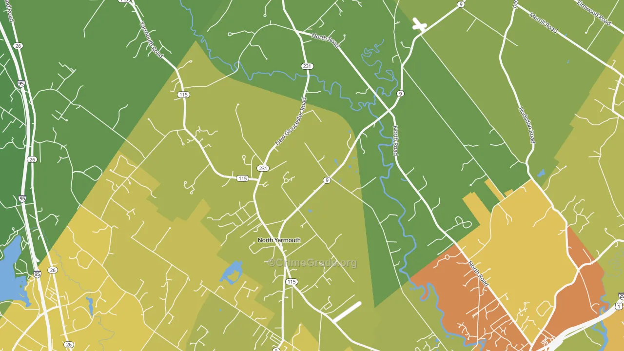 North Yarmouth, ME Map of Murder Rates