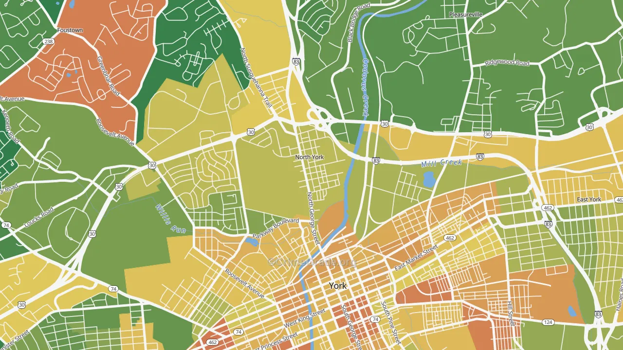 North York, PA Map of Murder Rates