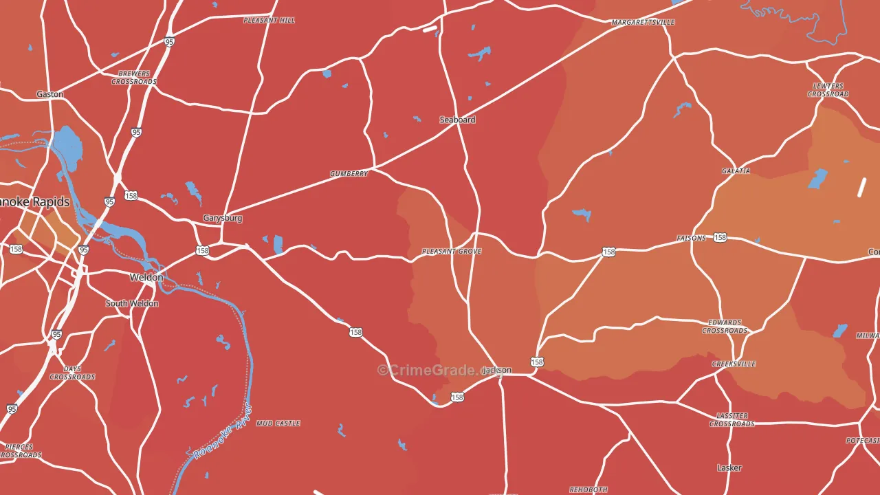 Northampton County, NC Map of Murder Rates