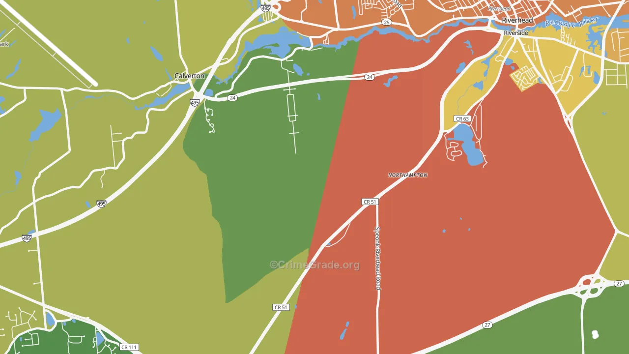 Northampton, NY Map of Murder Rates