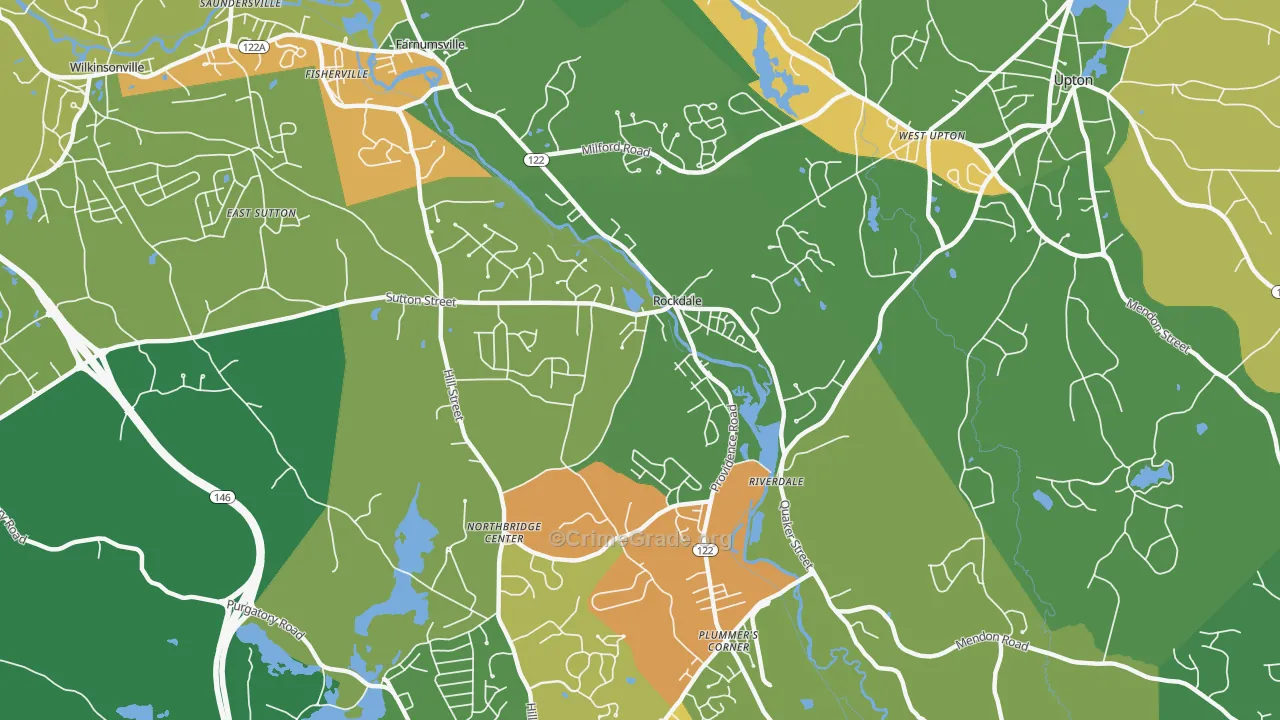 Northbridge, MA Map of Murder Rates