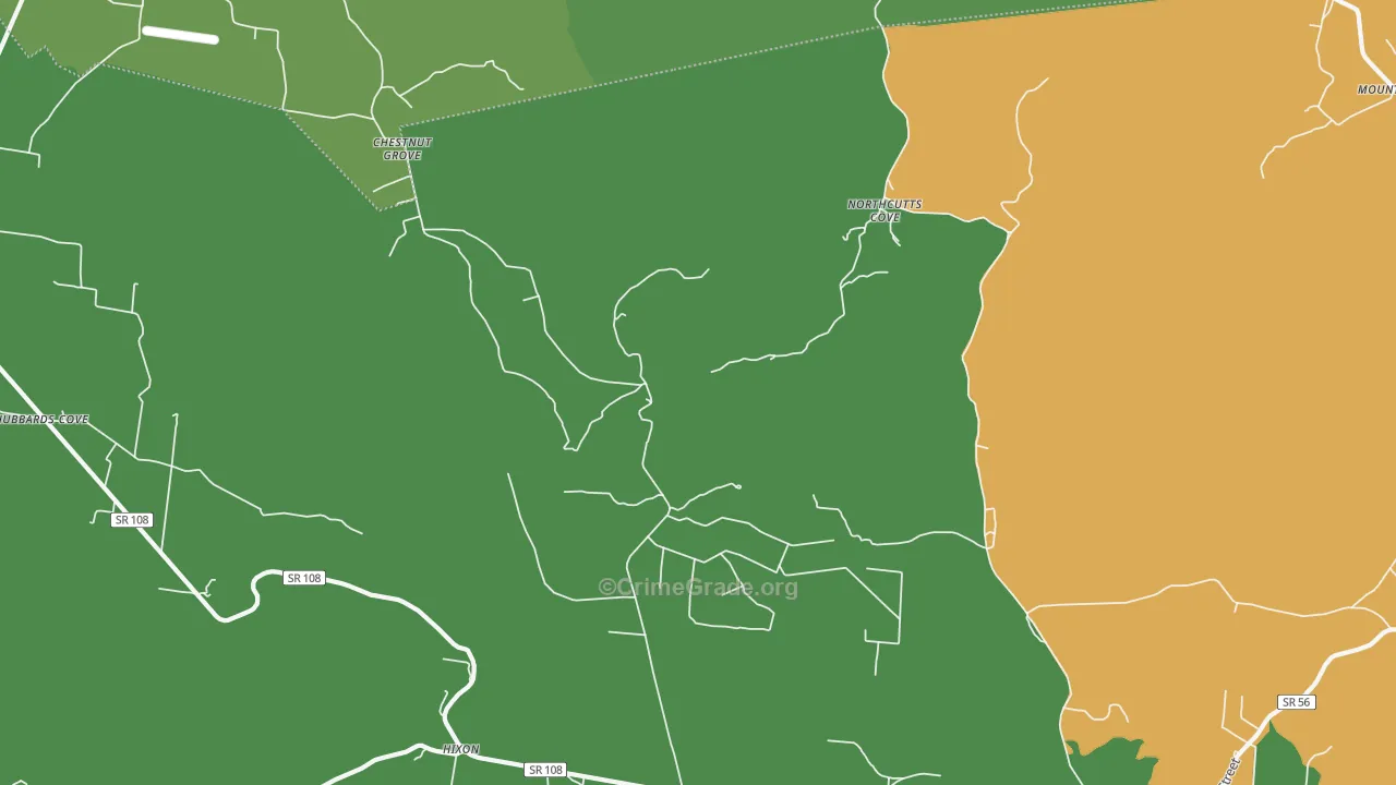 Northcutts Cove, TN Map of Murder Rates