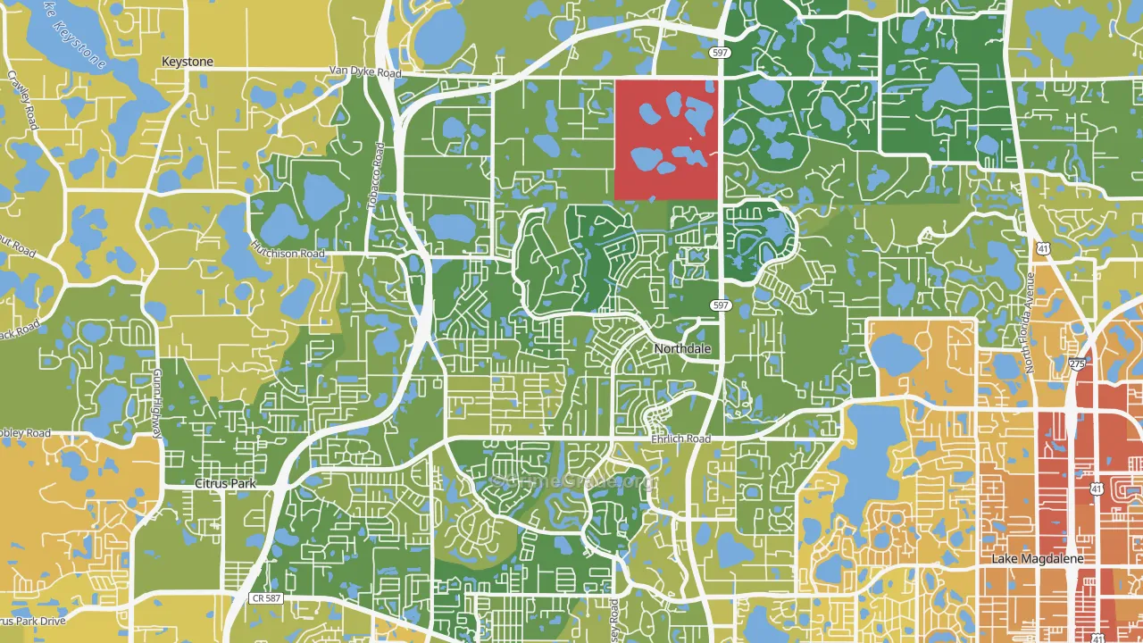 Northdale, FL Map of Murder Rates