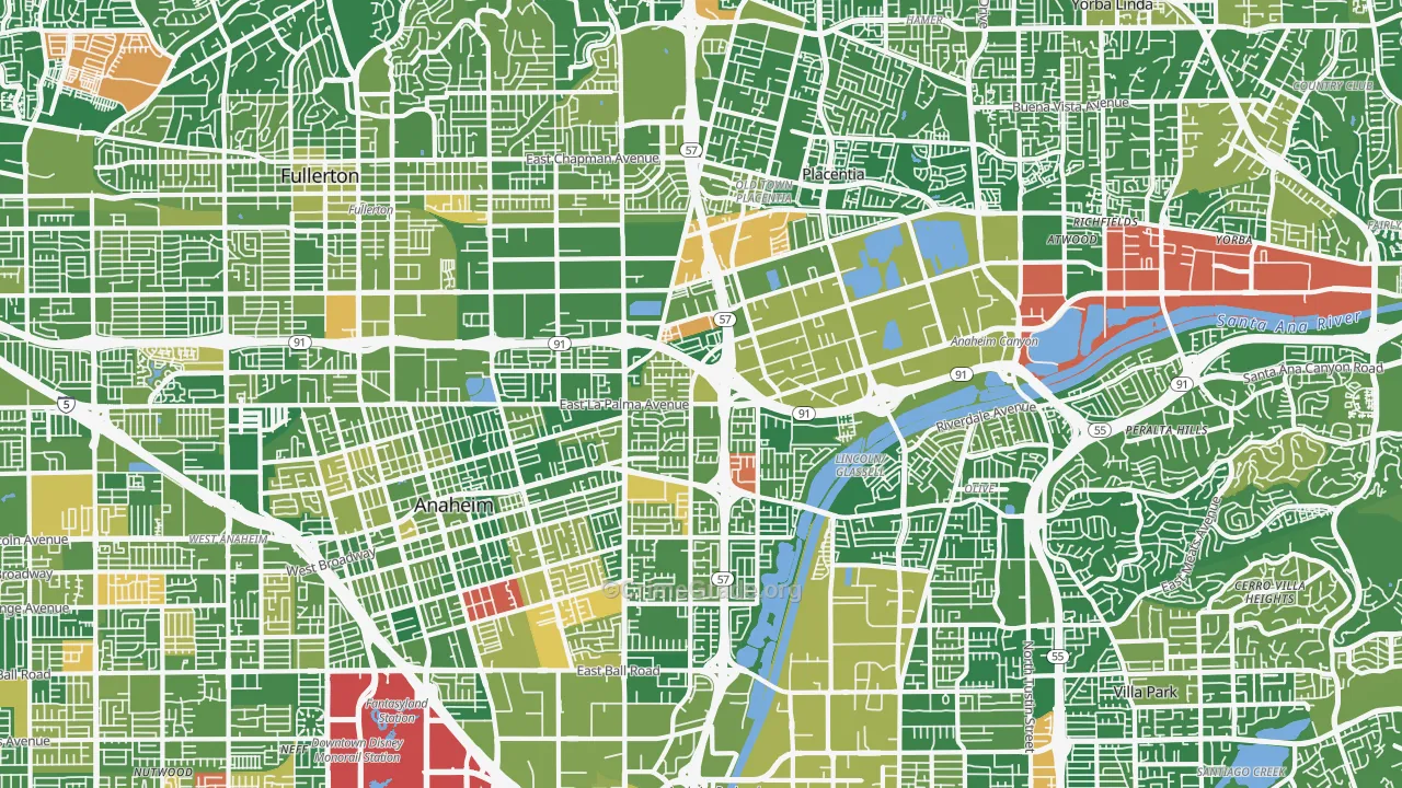 Northeast, Anaheim, CA Map of Murder Rates